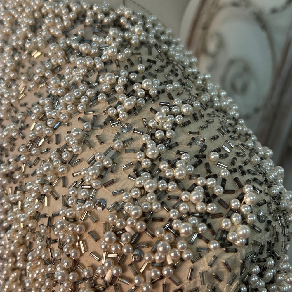 Vintage Amen Wardy silk beaded pearl dress - Picture 6 of 13